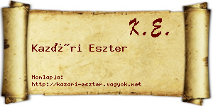 Kazári Eszter névjegykártya
